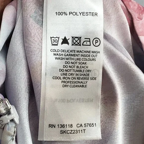 Ever New  Spring-Toned Multicolor Floral Lizzie drape thigh split midi skirt 2 - Picture 10 of 13